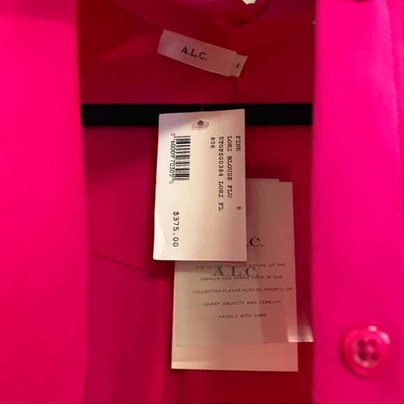 A.L.C. Size 8 Pink Blouse - Picture 3 of 9